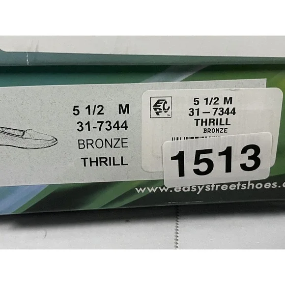 Easy Street Thrill Shoes Womens Size 5.5 Gold Loafers Comfort Slip On Flats - Picture 8 of 9